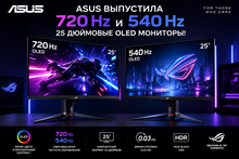 ASUS выпустила 720 Hz и 540 Hz 25 дюймовые OLED мониторы!